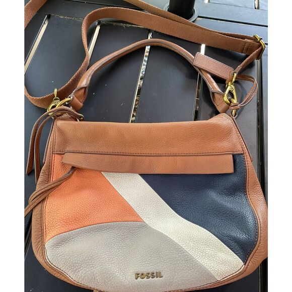 Fossil Pebbled Leather Crossbody Purse - Picture 1 of 9